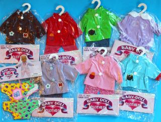 BABY DOLL CLOTHES~ 2 PC COAT& PANTS RAINSUIT~ DIAPERS~ SLEEPERS 12 