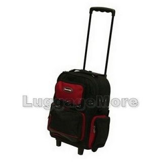 16.5 Red Rolling Backpack Wheeled School Bookbag Travel Carry on Drop 