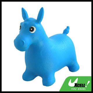 Blue Inflated Playing Horse Baby Stool Toy for Kids