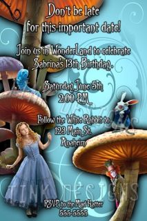   Wonderland invitations Custom personalized baby shower birthday party