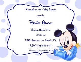 24 Baby Mickey Mouse Baby Shower Invitations