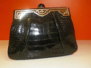 JUDITH LEIBER Vintage French CROCODILE Clutch Handbag