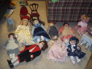   DOLL LOT HUGE ASSORTED BY BRINN, DYNASTY, CATS,BALLET DANCER, BABY