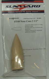  Model Rocket Nose Cone   3.5 Long   For BT60 Body Tube   Balsa Wood