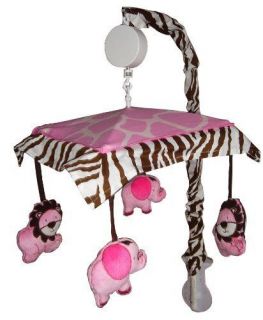 Musical Mobile for Pink Safari Baby Bedding Set