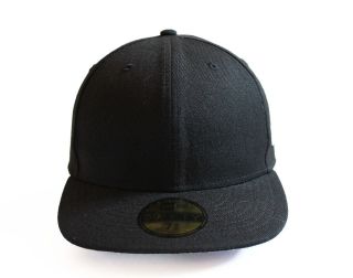 New Era 5950   Plain BLACK Fitted   MLB Baseball Cap Hat