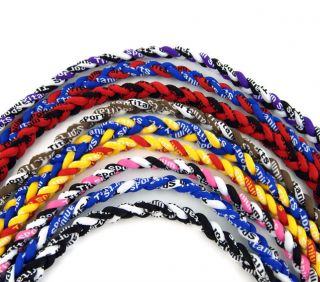   20 Titanium Ionic Sports Baseball Necklace 2/3 rope Tornado Braid