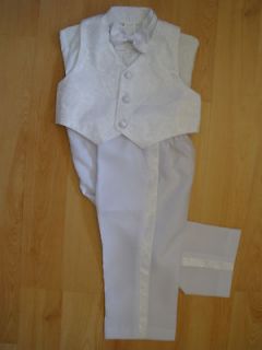 Baby Boy & Toddler Christening Baptism Formal Vest Suit white sz0M  4 
