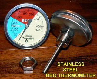 BBQ CHARCOAL GRILL PIT WOOD SMOKER TEMP GAUGE THERMOMETER 2.5 STEM 