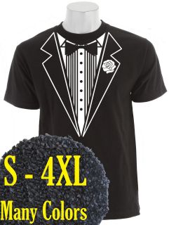 Funny T Shirt Tuxedo Wedding Groom Tie Shirt Prom Tee S   2XL @MANY 