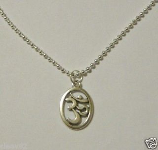   OM AUM Symbol on a 1.5mm Ball Chain Necklace ~ Buddhism Hinduism