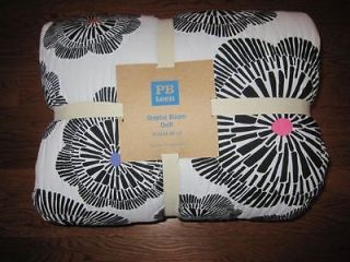 Brand New PB Pottery Barn Teen Graphic Bloom Quilt Full/Queen F/Q Kids 