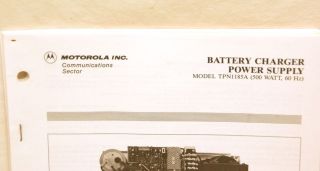   Battery Charger Power Supply for Base/Repeater Stations   User Manual