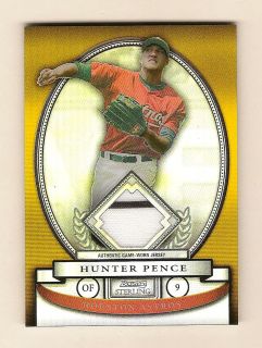 HUNTER PENCE 2008 BOWMAN STERLING GOLD REFRACTOR JERSEY / 50 ASTROS 