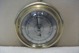 Vintage SWIFT Barometer USA Round Convex Bubble Glass Bezel Brass