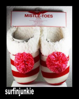 Bath & Body Works Mistle Toes Mistletoes Slippers VERY MERRY Christmas 