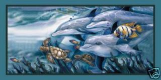 DOLPHIN TURTLE UNDERWATER Beach Towel Large Size #508