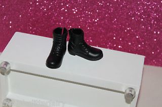 Barbie KEN male boy DOLL SIZE black rocker motorcycle punk boots shoes 