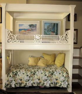 FINAL DISCOUNT Adorable Custom Bunk Bed with Canopy and Trundle