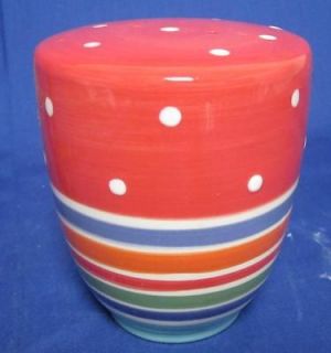 CIC China Pottery PG Salt Shaker Red Polka Dots Brites Brights Colors 