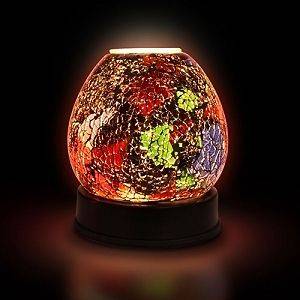   Glass Stained Red Electric Scented Oil Burner/Warmer Night Light Lamp