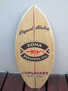 kona brewing company beer hawaii wooden surfboard surfing skim sign 