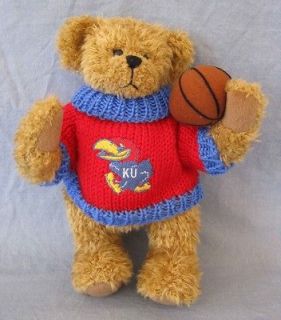 Teddy Bear Stuffed Plush Basketball KU University of Kansas Jayhawk 
