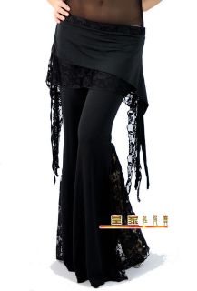 New Belly Dance Pants with lace attached skirt 9colors