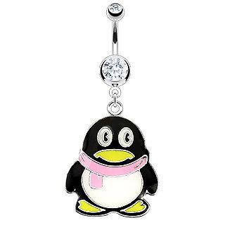 penguin belly button rings