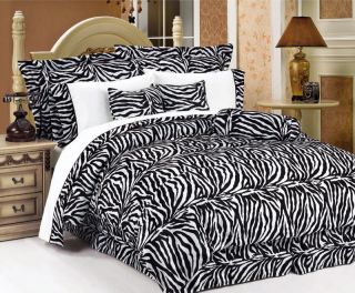 7Pcs King Zebra Animal Kingdom Bedding Comforter Set