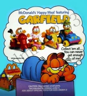 MIP 1989 McDonalds Garfield Mint Set   Lot of 4