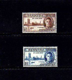 BERMUDA   1946   KGVI   PEACE ISSUE   MINT   MLH   SET OF 2