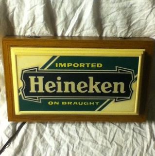 Vintage Heineken Beer Lighted Advertising Bar On Draught Makes It Rare 