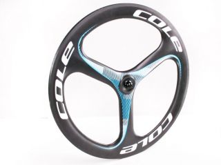   Tri Spoke Carbon Tubular Front TT Triathlon Time Trial Road Bike Wheel