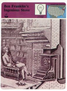 Ben Franklin Ingenious Stove Invention History Of America Card