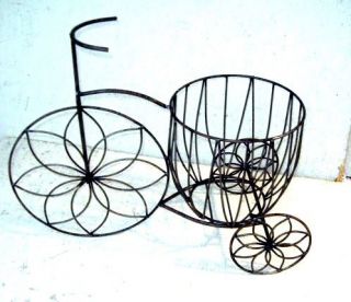   Trike with Wire Basket Flower planter Pot holder metal bike rustic