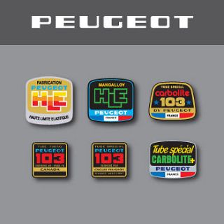0390   Peugeot Bicycle Frame Tubing Decals   HLE   103   Carbolite 