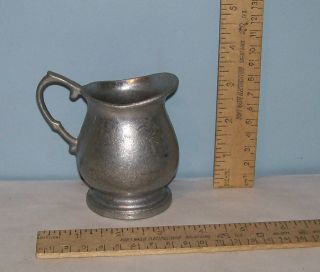 PEWTER CREAM PITCHER   Smaller Metal CREAMER With HANDLE   Unmarked