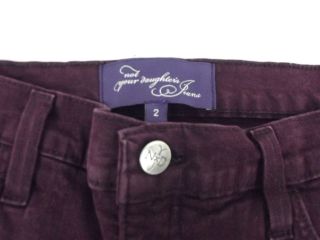 Womens Not Your Daughters Jeans NYDJ size 2 Burgundy Classic Straight 