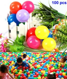 100 pcs Colorful Ball Fun Ball Soft Plastic Ocean Ball Baby Kid Toy 