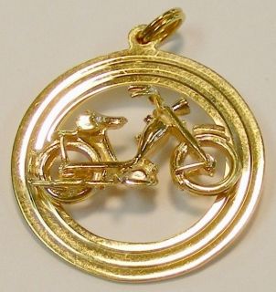 VINTAGE 9k YELLOW / ROSE GOLD 9ct OLD FASHIONED BICYCLE BIKE CHARM 