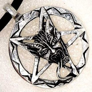 Inverted Pentacle Devils face Pewter Pendant/Key Chain