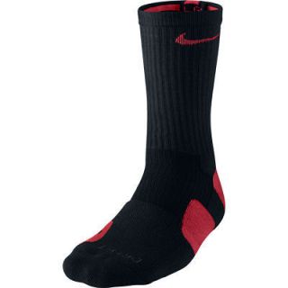 Nike Dri Fit CREW ELITE Basketball Socks Black/Red SX3694 002 12 15 XL