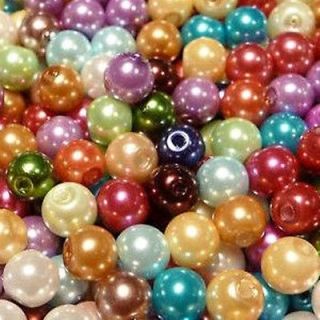 3mm 230pcs Mixed Round Faux Glass Pearl Shiny Charms Spacer Loose 
