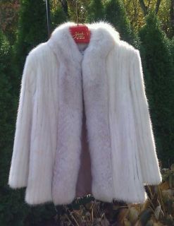   Vintage Blonde Champagne Pearl white Mink Quality Fur Jacket coat S M