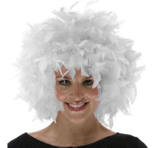   White Chandelle Feather Swan Clown Bird Angel Costume Wig Photo Prop