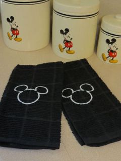 Mickey Mouse Black & White Kitchen Towels~Custom Embroidery~Boutique 