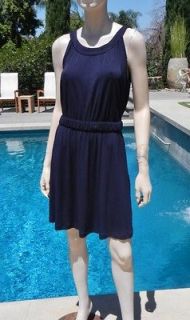 SPORTY CHIC**​*09 CHANEL Scoop Neck Navy Tennis Dress 40