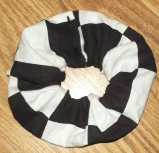 Big Checkered Flags Design Fabric Hair Scrunchie/