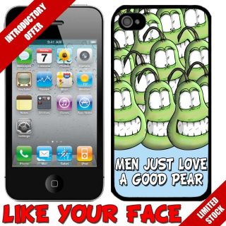 Funny Crazy Cartoon Pear Fruit Character cover phone case for Iphone 4 